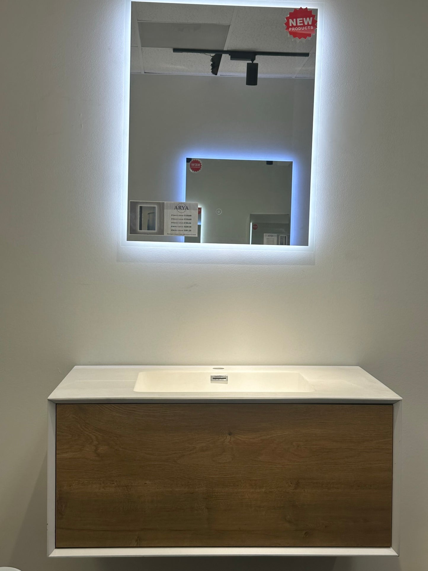 Frula 30" Wall Mounted Bathroom Vanity with Reinforced Acrylic Integrated Sink Top