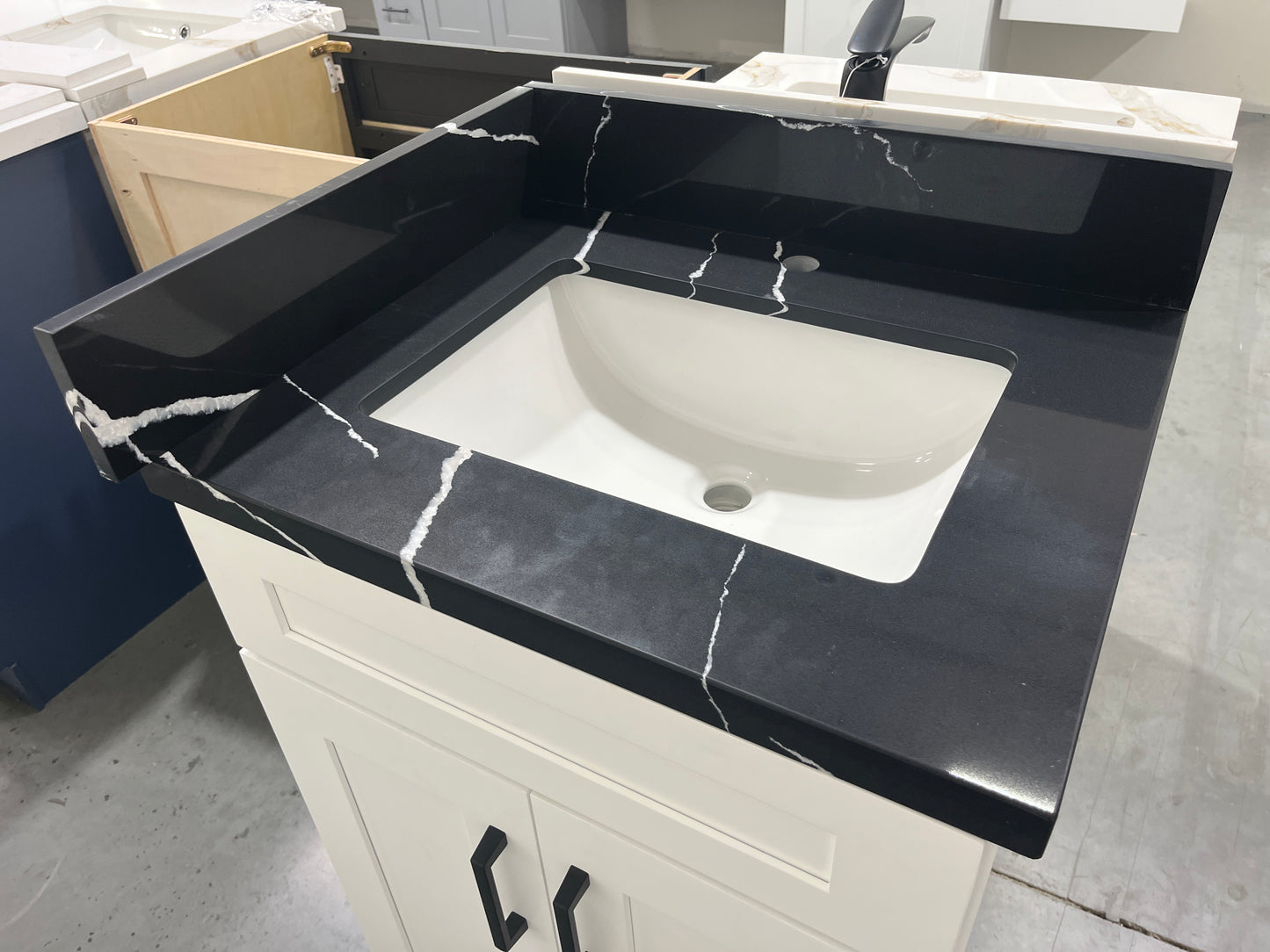 Black Marquina Quartz Vanity Top