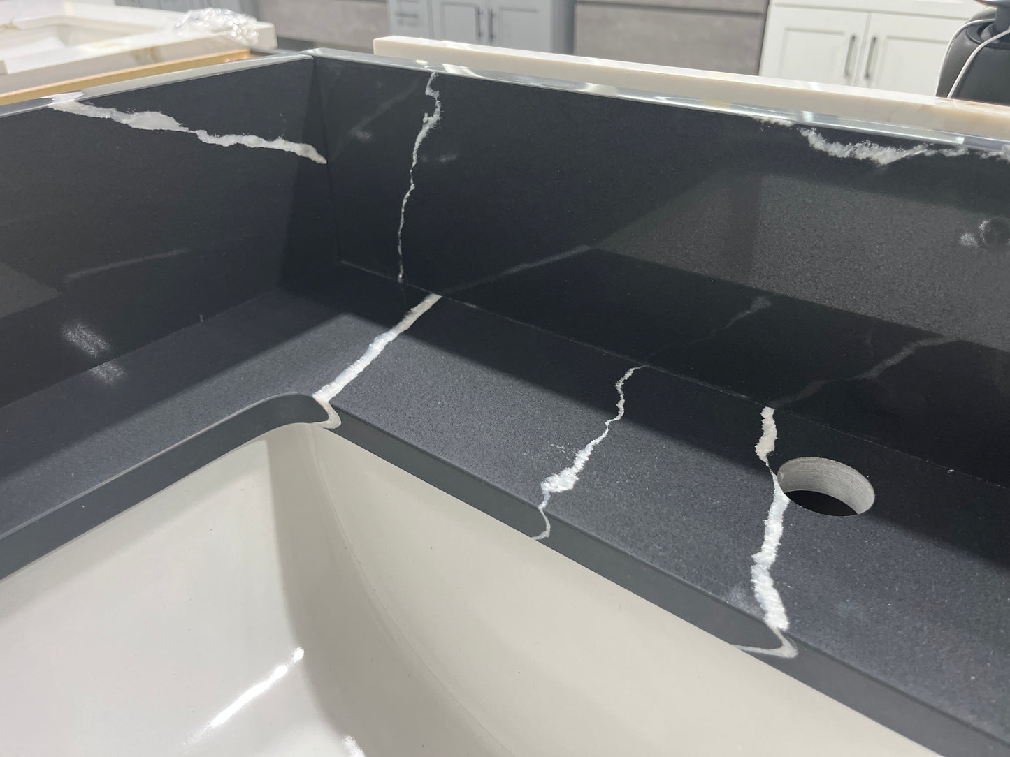 Black Marquina Quartz Vanity Top