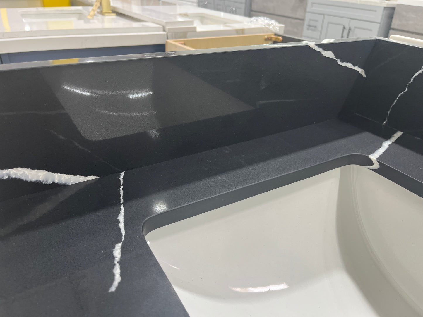 Black Marquina Quartz Vanity Top