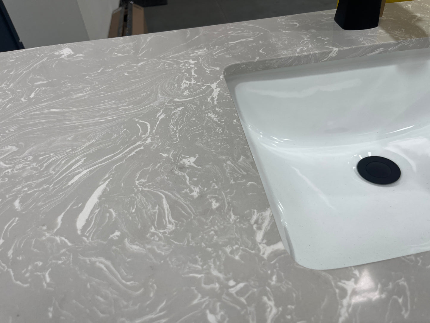 Cloudy Grey Engineered Marble Vanity Top