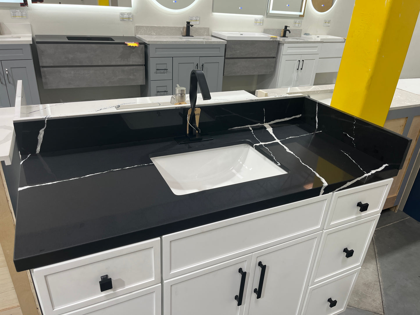 Black Marquina Quartz Vanity Top