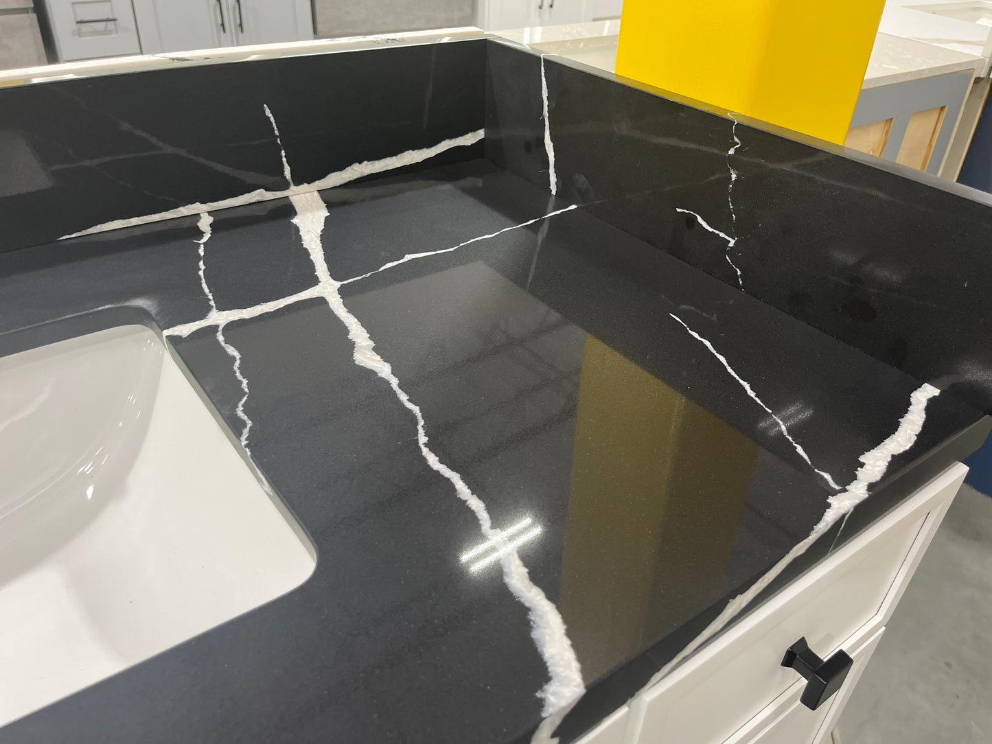 Black Marquina Quartz Vanity Top