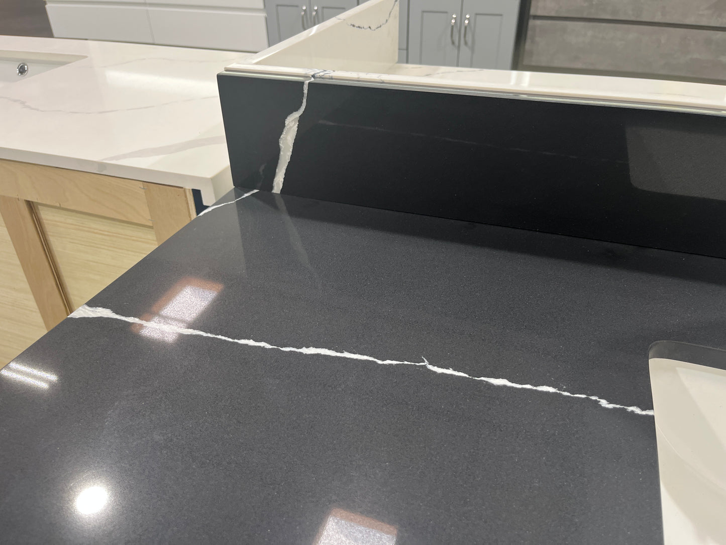 Black Marquina Quartz Vanity Top