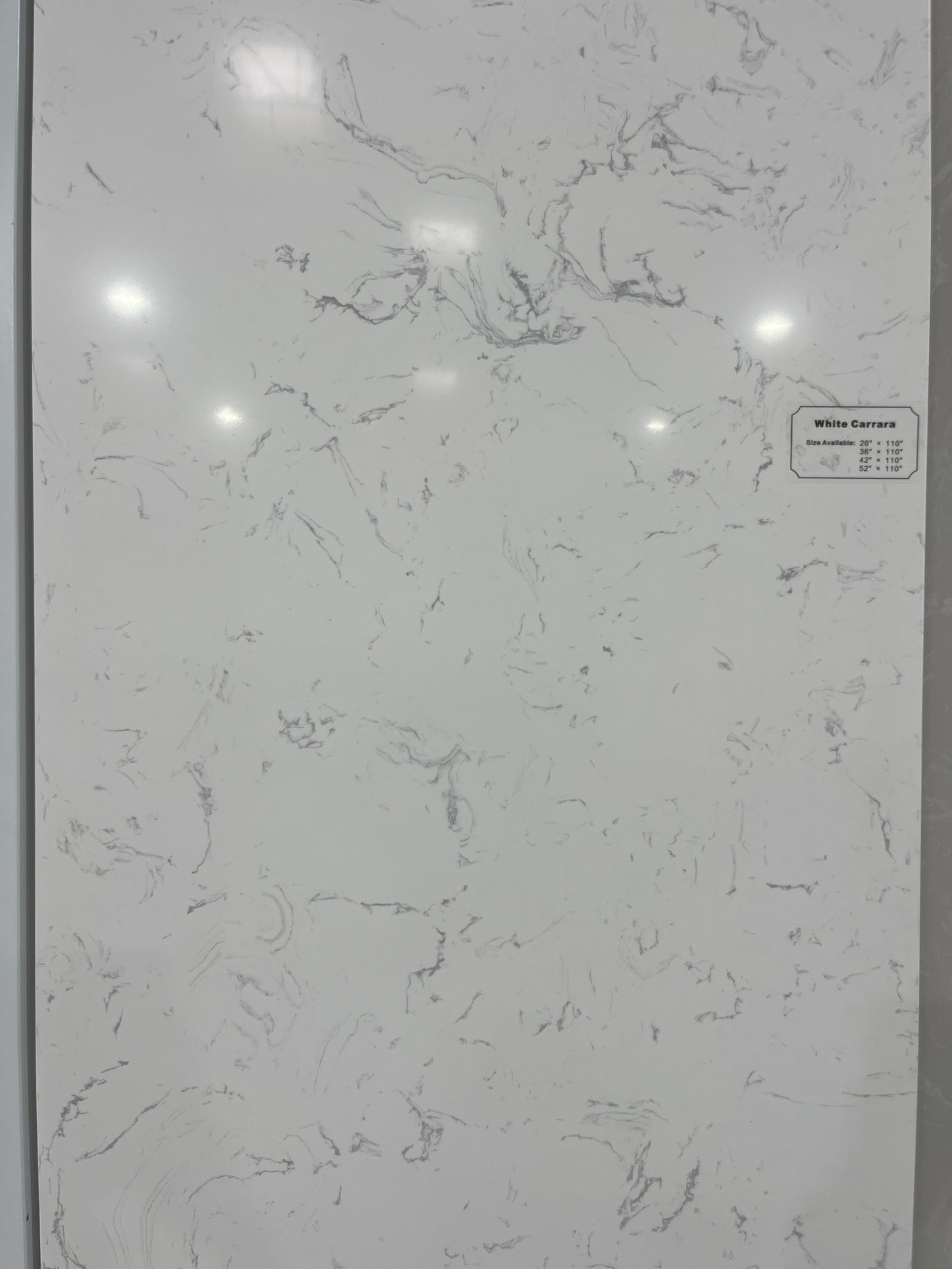 White Carrara Engineered Marble Slab