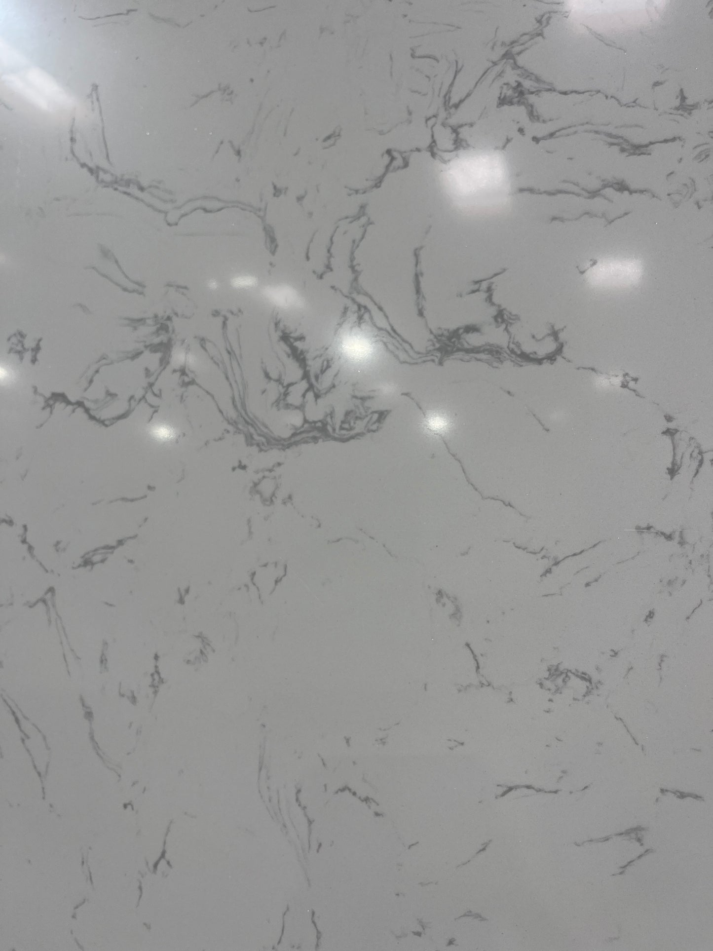 White Carrara Engineered Marble Slab