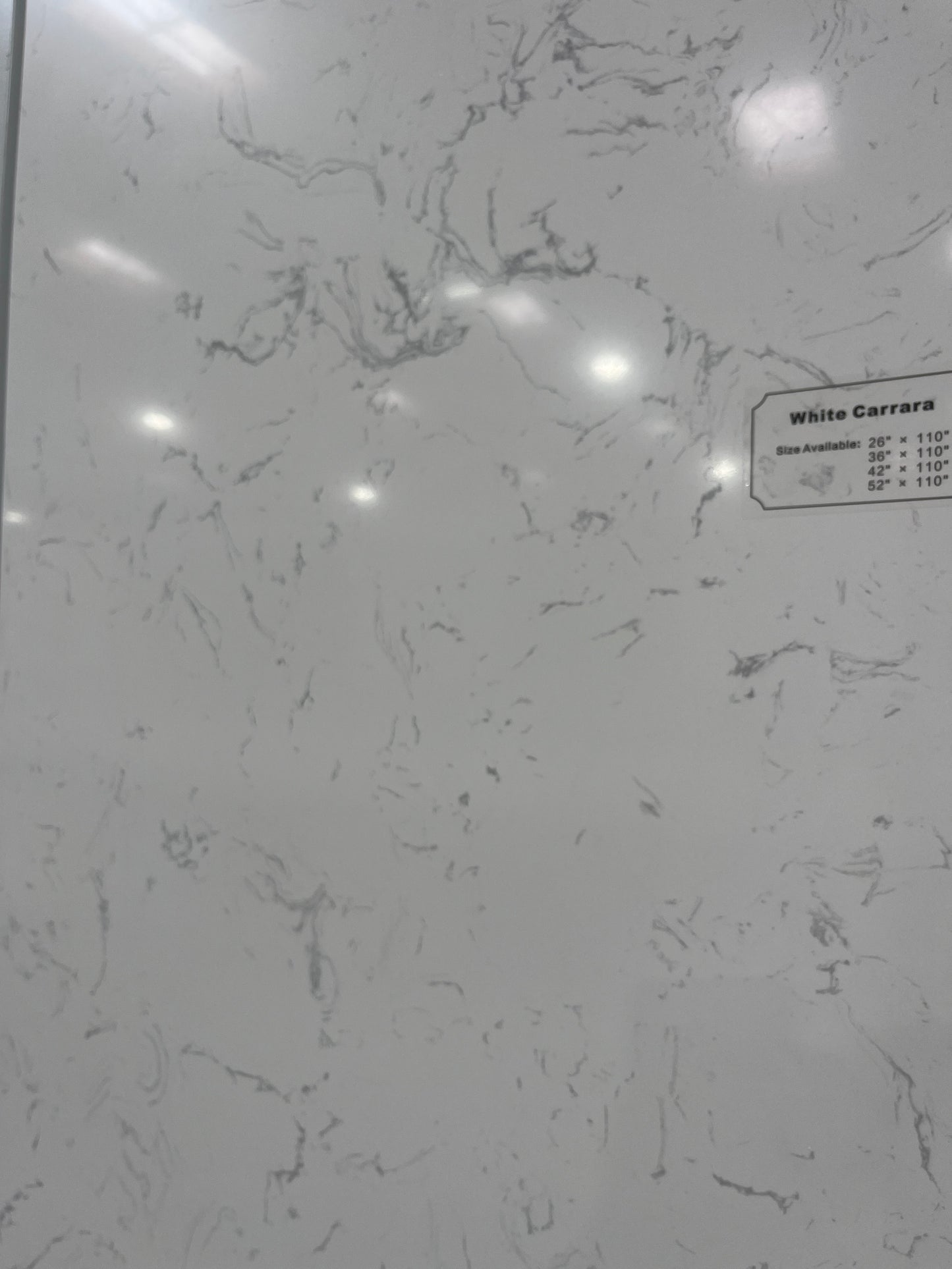 White Carrara Engineered Marble Slab