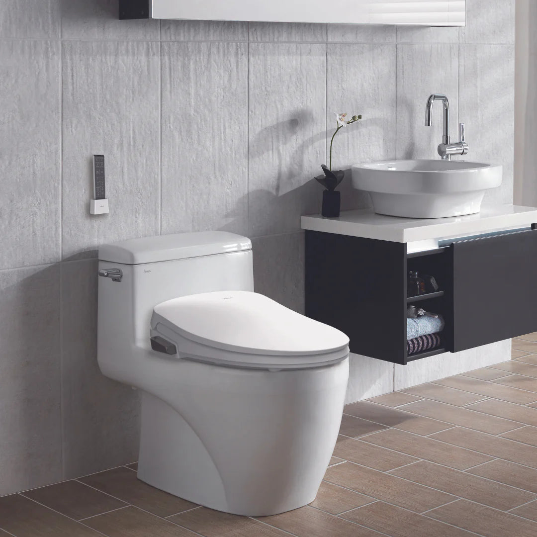 Sea Mist Elongated Bidet Toilet Seat