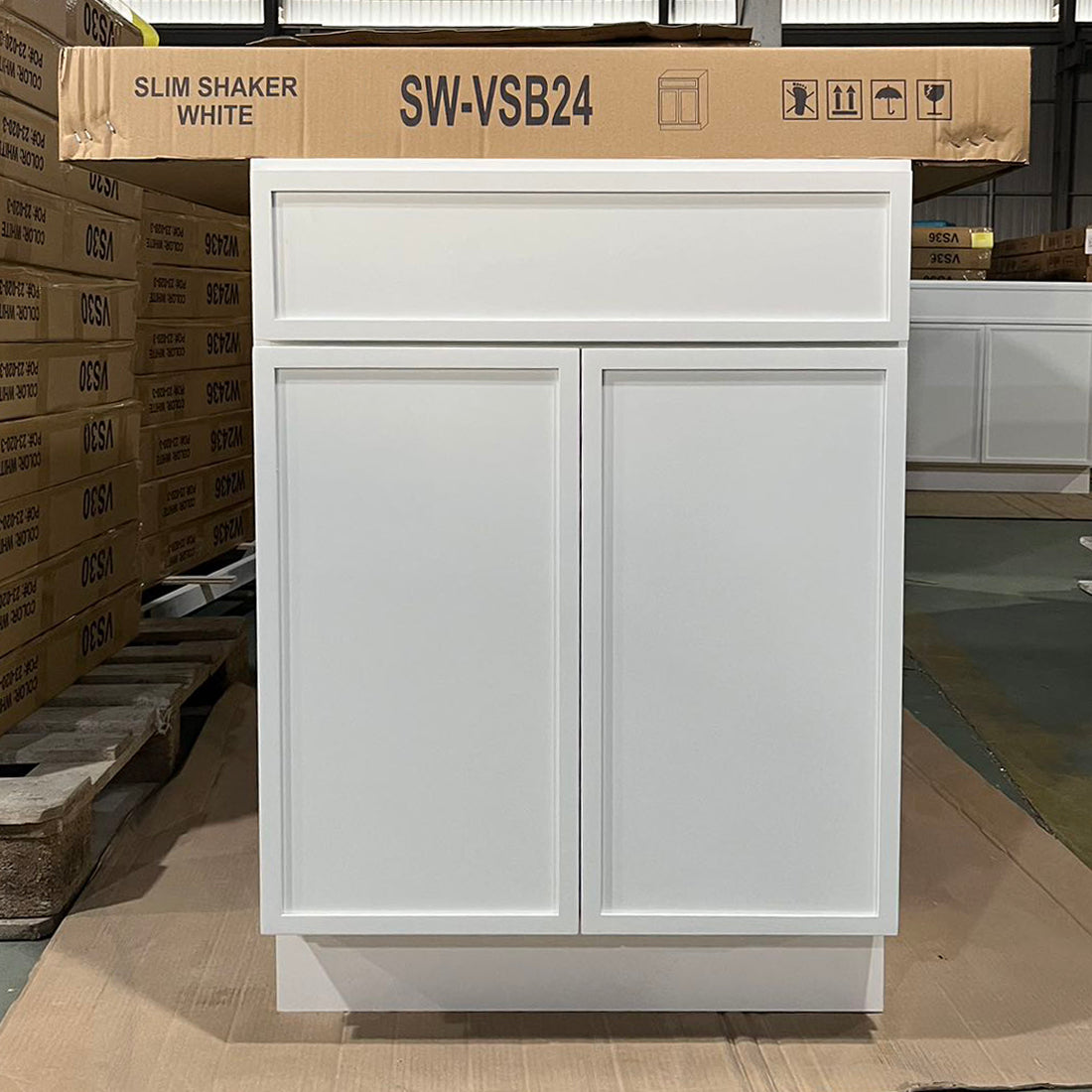 White Slim Shaker (Bathroom Vanity Only)