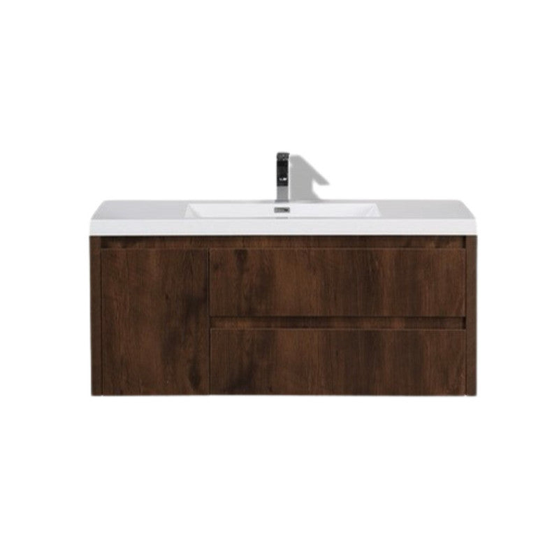 Jade 48" Wall Mounted Bathroom Vanity with Reinforced Acrylic Integrated Sink Top
