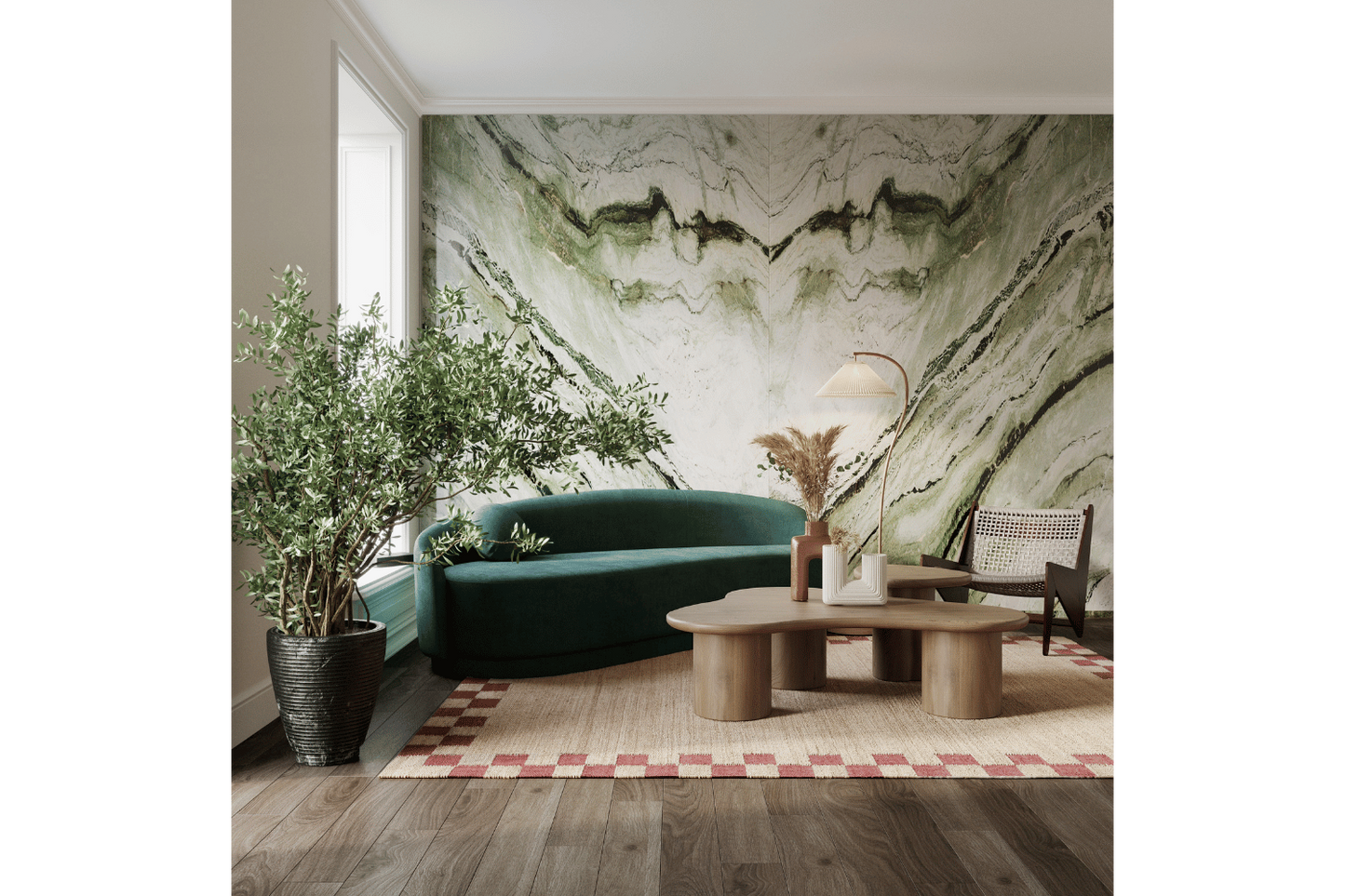 Jade Bamboo Natural Marble Slab