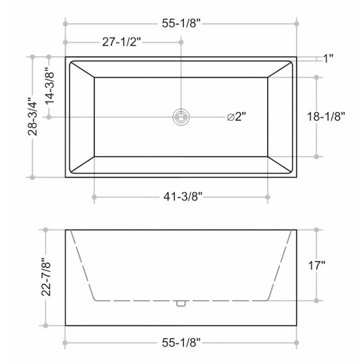 Expedition 56" Freestanding Bathtub