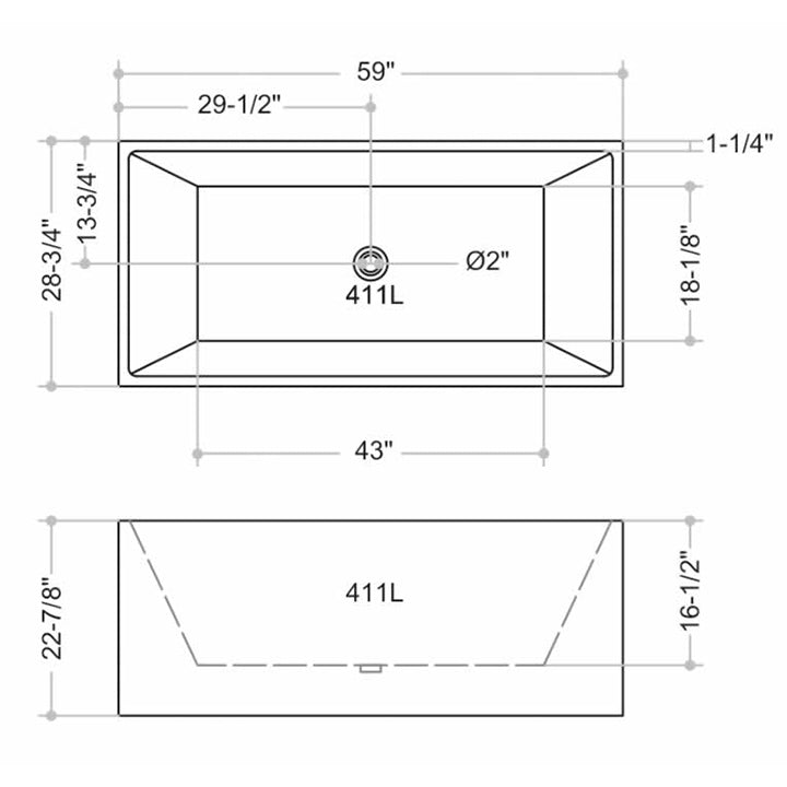Expedition 59" Freestanding Bathtub