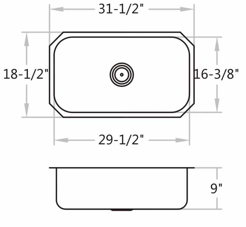 Euclid 32" Stainless Steel Undermount Kitchen Sink