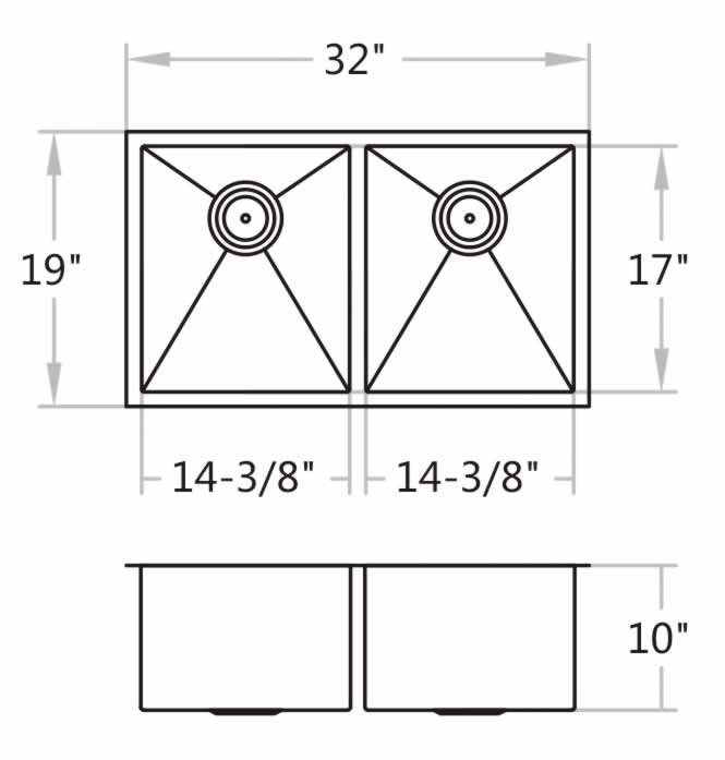 Joshua 32" Stainless Steel Undermount Double Basin Kitchen Sink