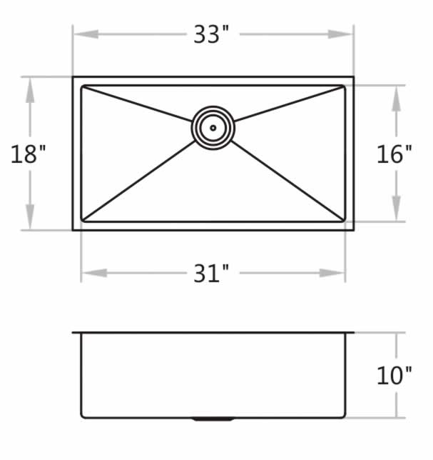 Horatio 33" Stainless Steel Undermount Kitchen Sink