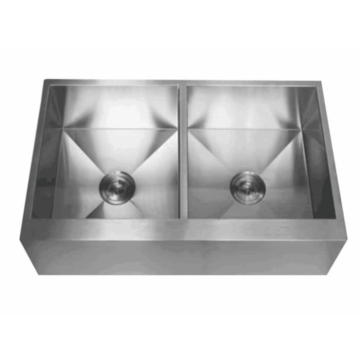 Lemuel 33" Stainless Steel Apron / Farmhouse Double Basin Kitchen Sink