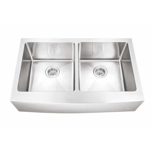 Lemuel 33" Stainless Steel Apron / Farmhouse Double Basin Kitchen Sink