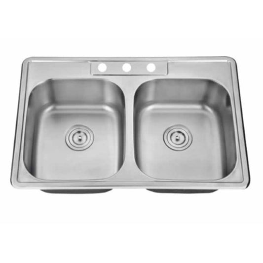 Lambert 33" Stainless Steel Top Mount Double Basin Kitchen Sink