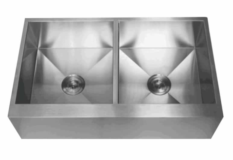 Linus 36" Stainless Steel Apron / Farmhouse Double Basin Kitchen Sink
