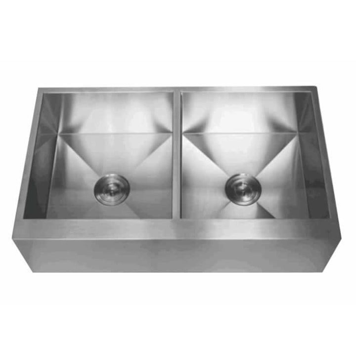 Linus 36" Stainless Steel Apron / Farmhouse Double Basin Kitchen Sink