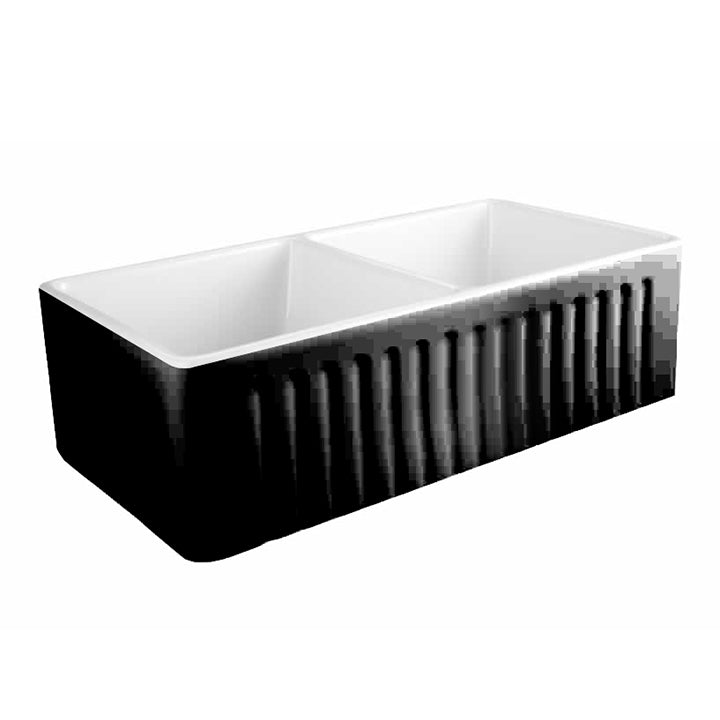 Kimberly 30" Porcelain Apron / Farmhouse Double Basin Kitchen Sink