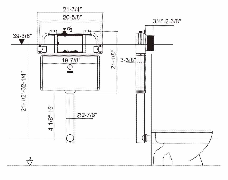 Yara Frameless In-Wall Cistern for Floor-Mounted Toilets