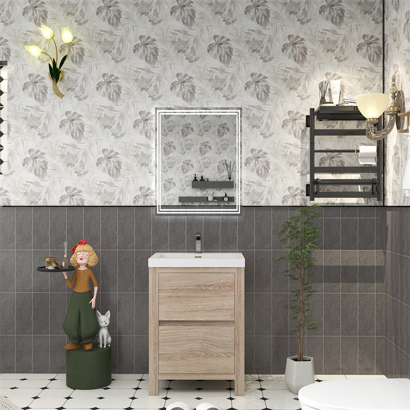 Louis 24" Freestanding Bathroom Vanity with Reinforced Acrylic Integrated Sink Top