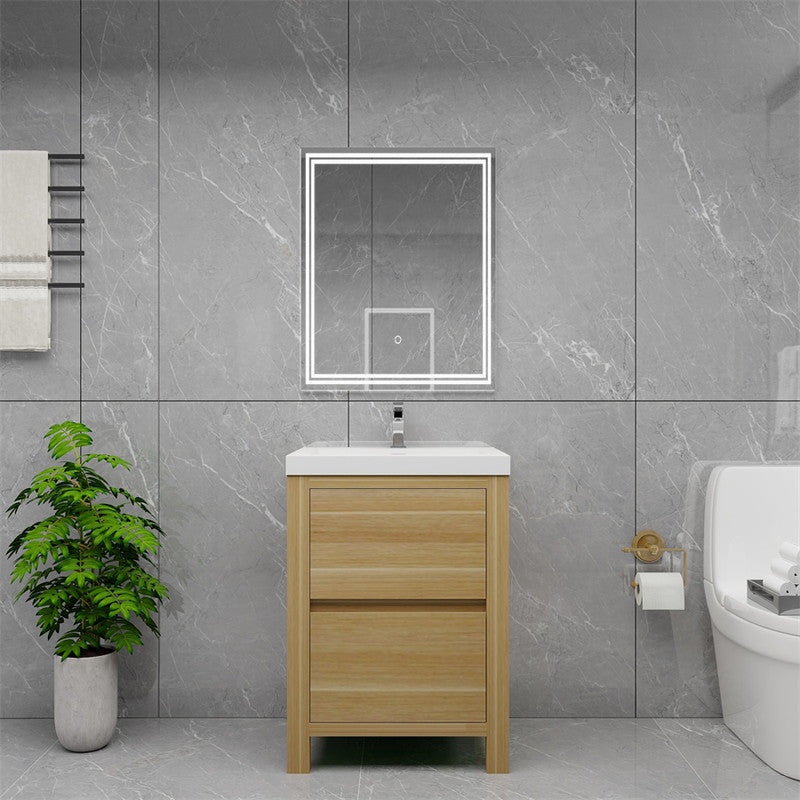 Louis 24" Freestanding Bathroom Vanity with Reinforced Acrylic Integrated Sink Top