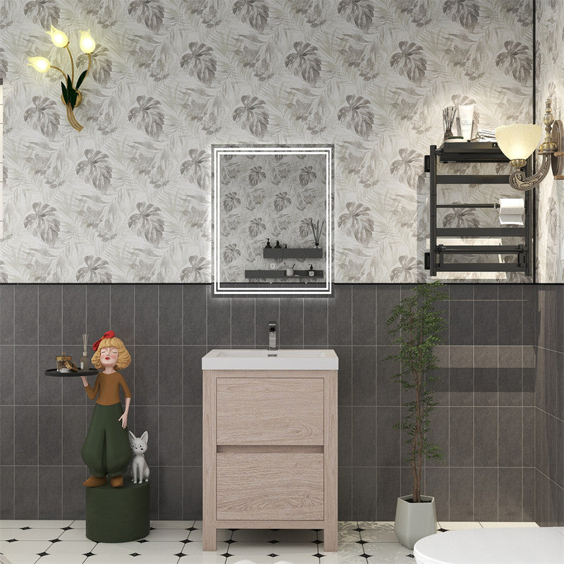 Louis 24" Freestanding Bathroom Vanity with Reinforced Acrylic Integrated Sink Top