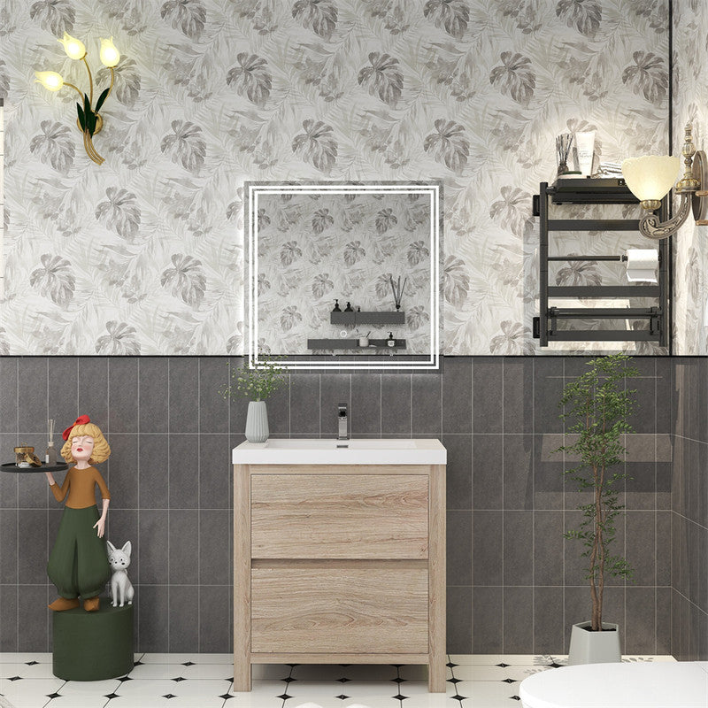 Louis 30" Freestanding Bathroom Vanity with Reinforced Acrylic Integrated Sink Top