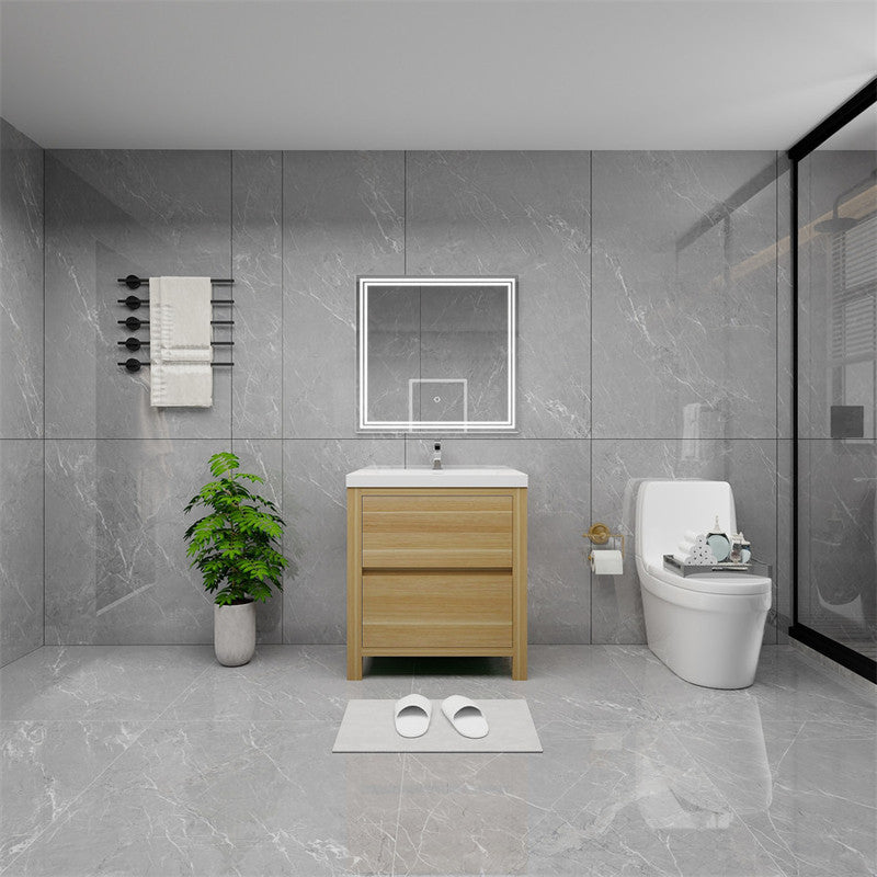 Louis 30" Freestanding Bathroom Vanity with Reinforced Acrylic Integrated Sink Top