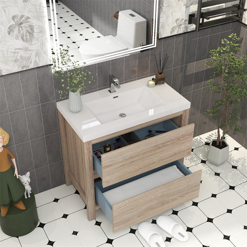Louis 36" Freestanding Bathroom Vanity with Reinforced Acrylic Integrated Sink Top