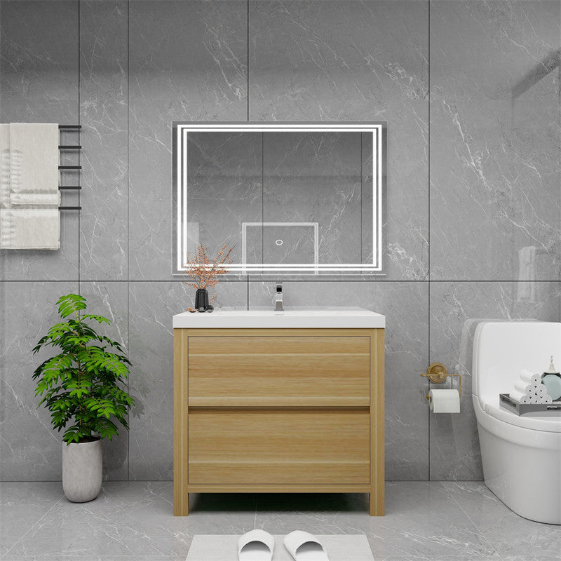 Louis 36" Freestanding Bathroom Vanity with Reinforced Acrylic Integrated Sink Top