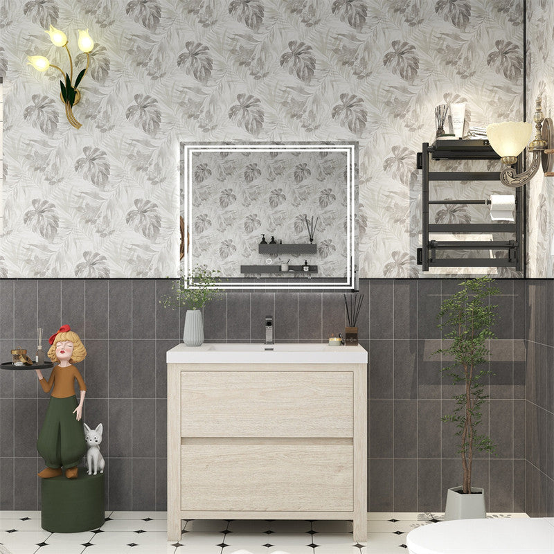 Louis 36" Freestanding Bathroom Vanity with Reinforced Acrylic Integrated Sink Top
