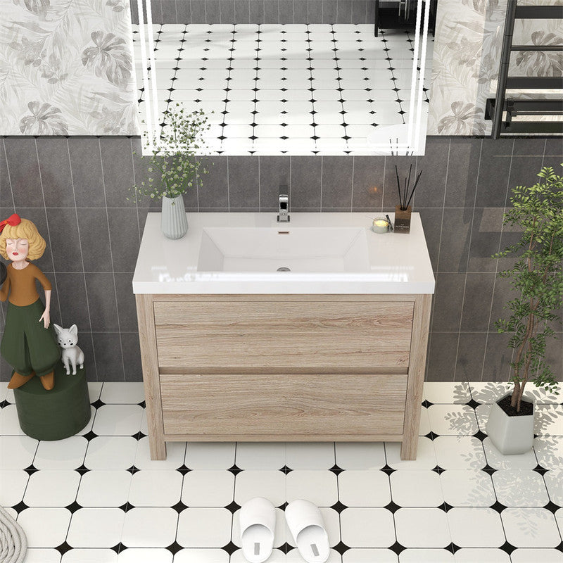 Louis 42" Freestanding Bathroom Vanity with Reinforced Acrylic Integrated Sink Top