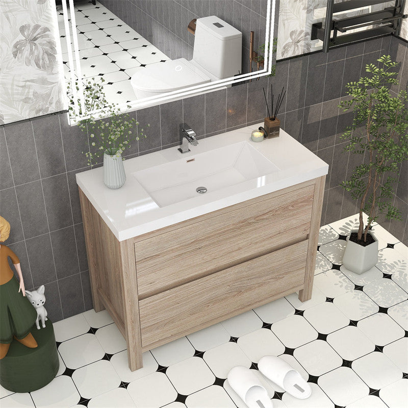 Louis 42" Freestanding Bathroom Vanity with Reinforced Acrylic Integrated Sink Top