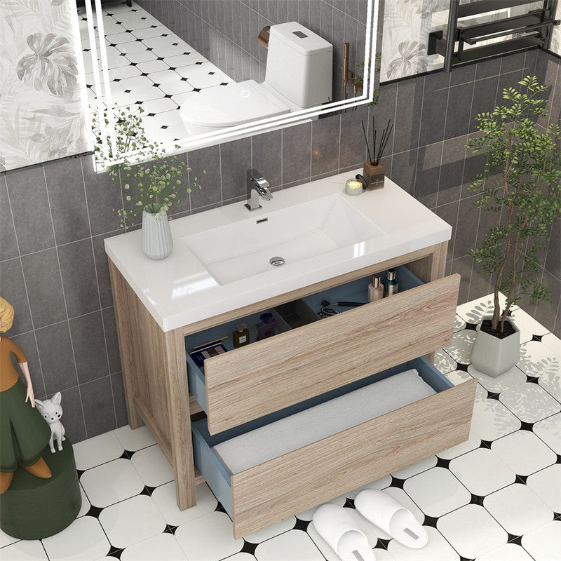 Louis 42" Freestanding Bathroom Vanity with Reinforced Acrylic Integrated Sink Top