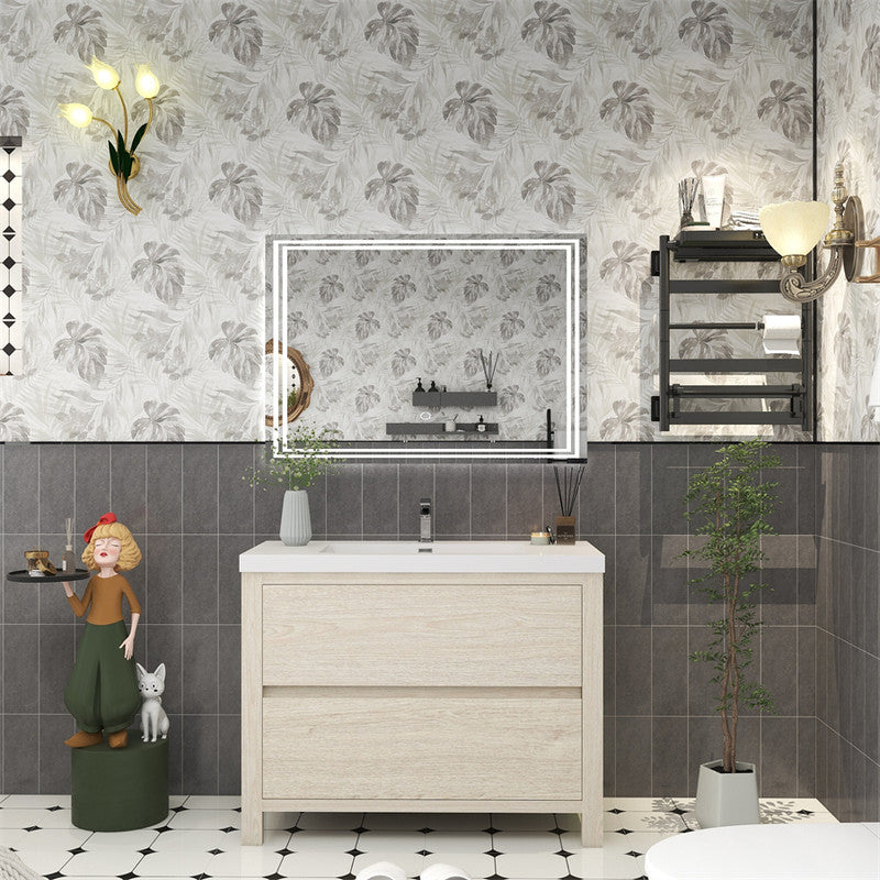 Louis 42" Freestanding Bathroom Vanity with Reinforced Acrylic Integrated Sink Top