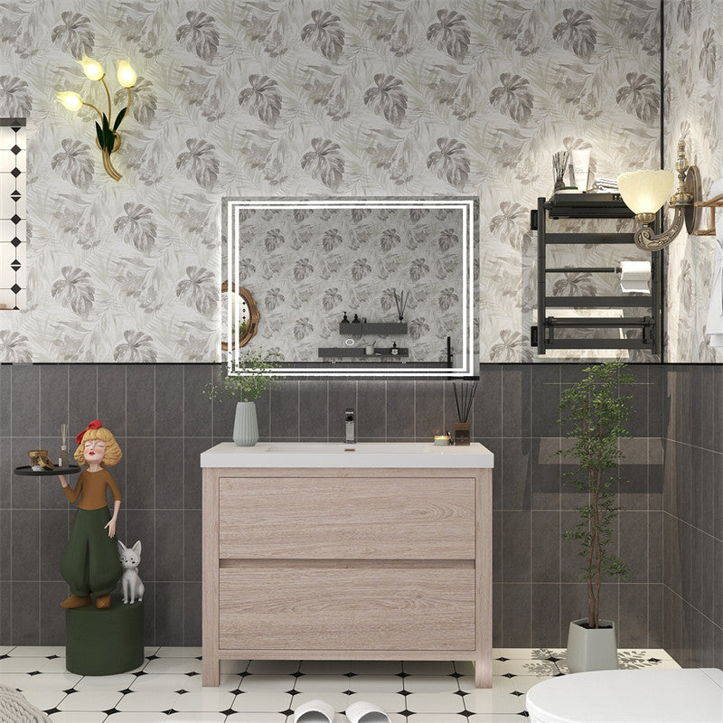 Louis 42" Freestanding Bathroom Vanity with Reinforced Acrylic Integrated Sink Top