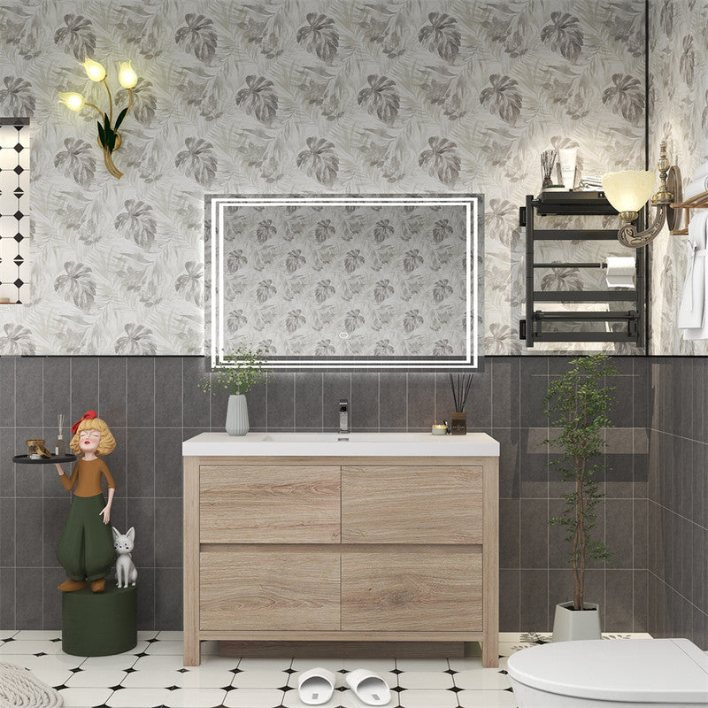 Louis 48" Freestanding Bathroom Vanity with Reinforced Acrylic Integrated Sink Top