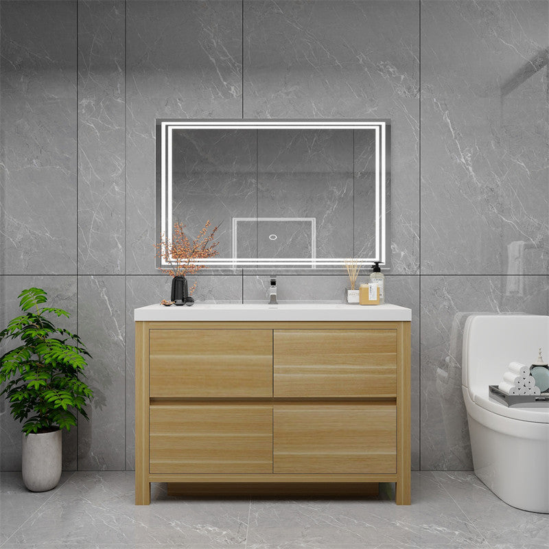 Louis 48" Freestanding Bathroom Vanity with Reinforced Acrylic Integrated Sink Top