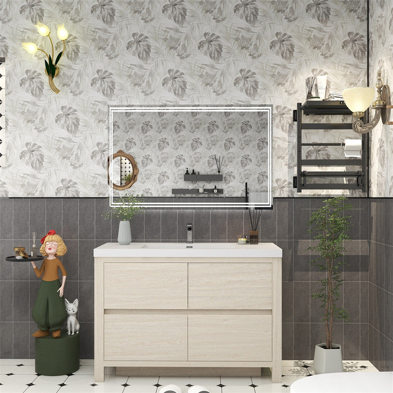 Louis 48" Freestanding Bathroom Vanity with Reinforced Acrylic Integrated Sink Top