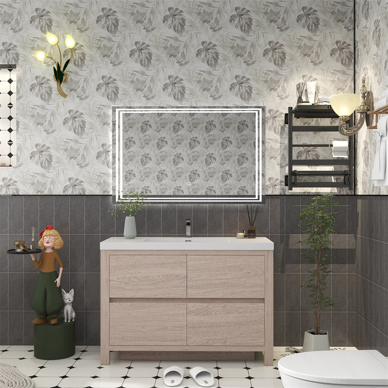 Louis 48" Freestanding Bathroom Vanity with Reinforced Acrylic Integrated Sink Top
