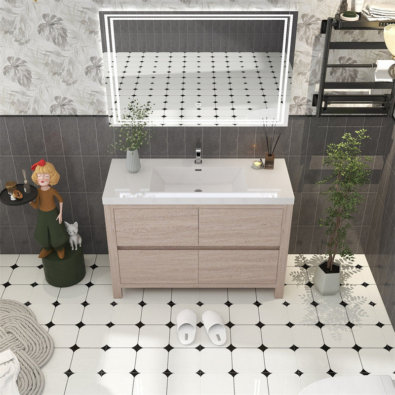 Louis 48" Freestanding Bathroom Vanity with Reinforced Acrylic Integrated Sink Top