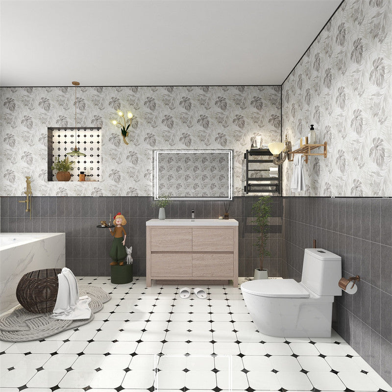 Louis 48" Freestanding Bathroom Vanity with Reinforced Acrylic Integrated Sink Top