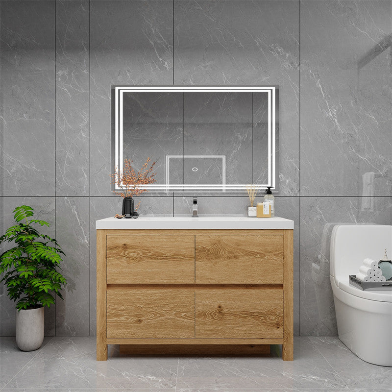 Louis 48" Freestanding Bathroom Vanity with Reinforced Acrylic Integrated Sink Top