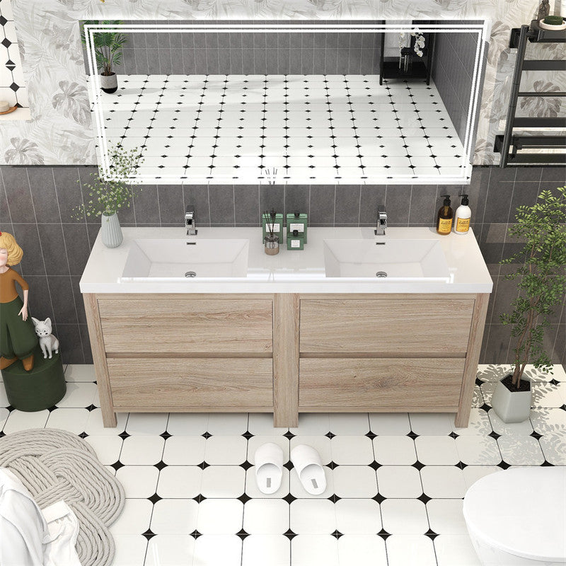 Louis 72" Freestanding Bathroom Vanity with Reinforced Acrylic Integrated Sink Top