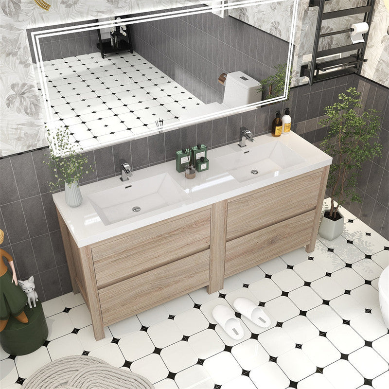 Louis 72" Freestanding Bathroom Vanity with Reinforced Acrylic Integrated Sink Top