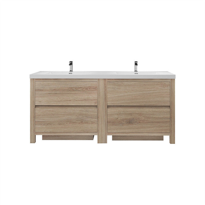 Louis 72" Freestanding Bathroom Vanity with Reinforced Acrylic Integrated Sink Top